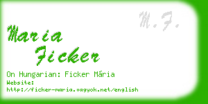 maria ficker business card