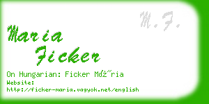 maria ficker business card